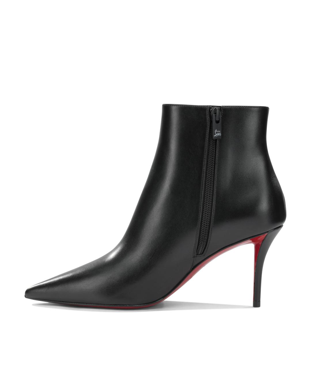 CHRISTIAN LOUBOUTIN Черные кожаные ботильоны, фото 3
