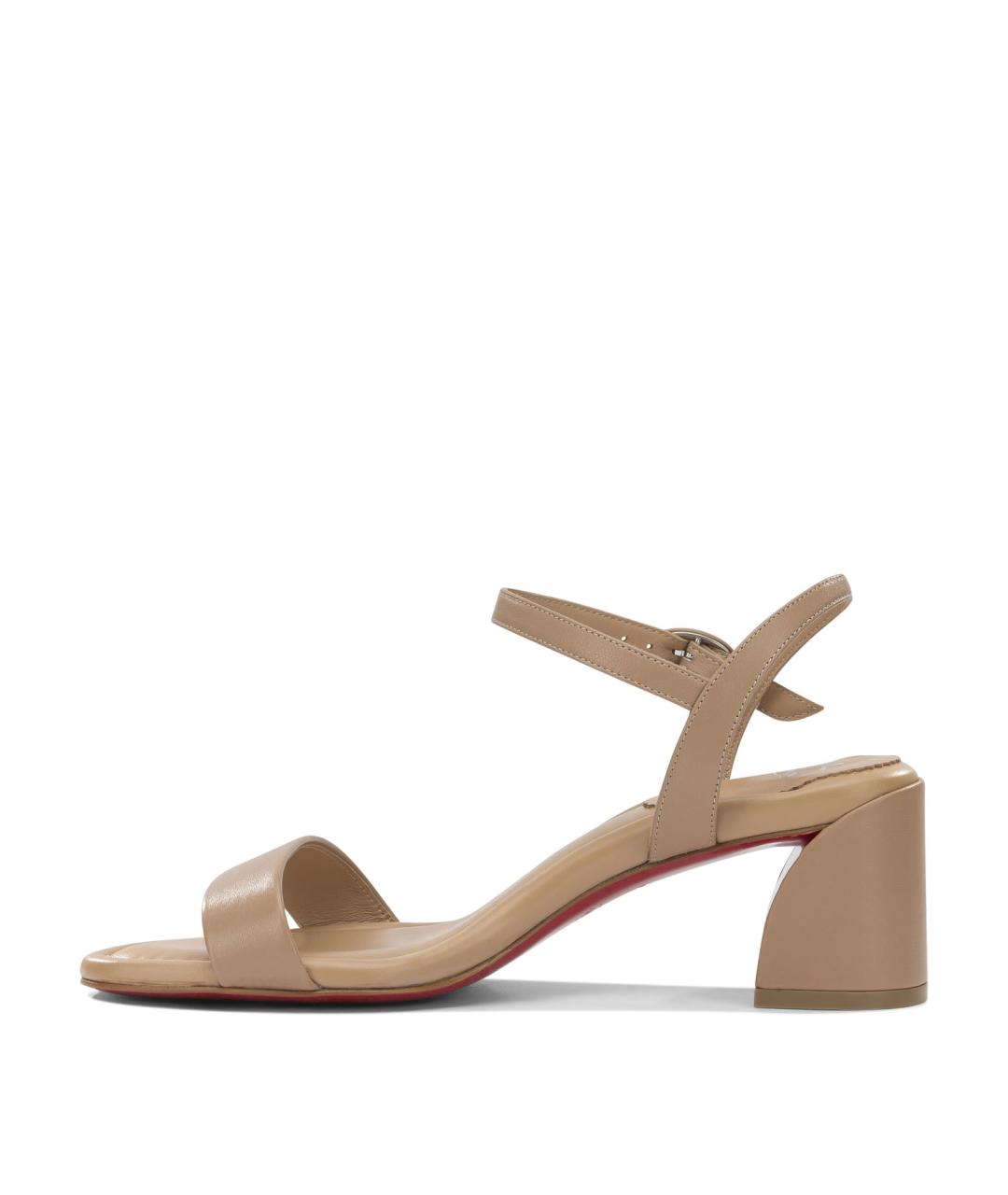 CHRISTIAN LOUBOUTIN Розовые кожаные босоножки, фото 3