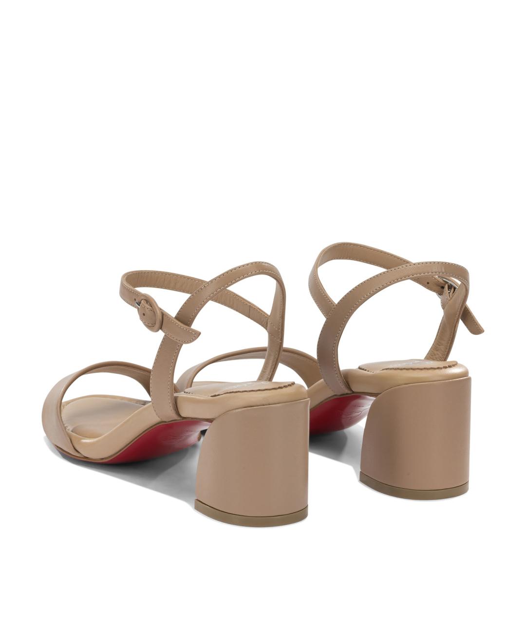 CHRISTIAN LOUBOUTIN Розовые кожаные босоножки, фото 4