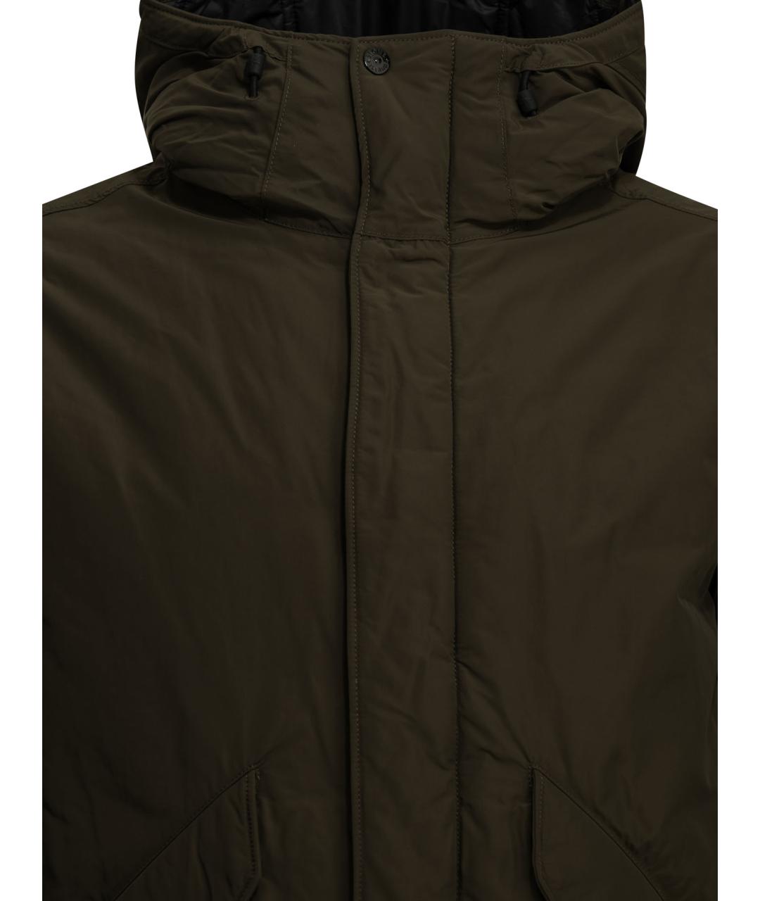 STONE ISLAND Коричневый полиэстеровый пуховик, фото 3