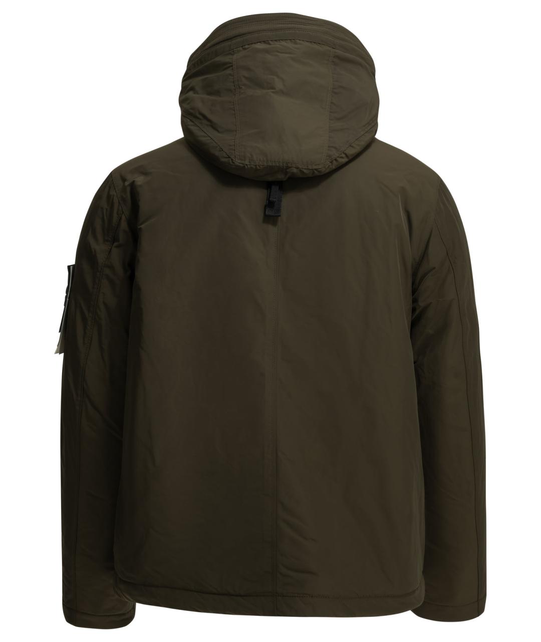 STONE ISLAND Коричневый полиэстеровый пуховик, фото 2