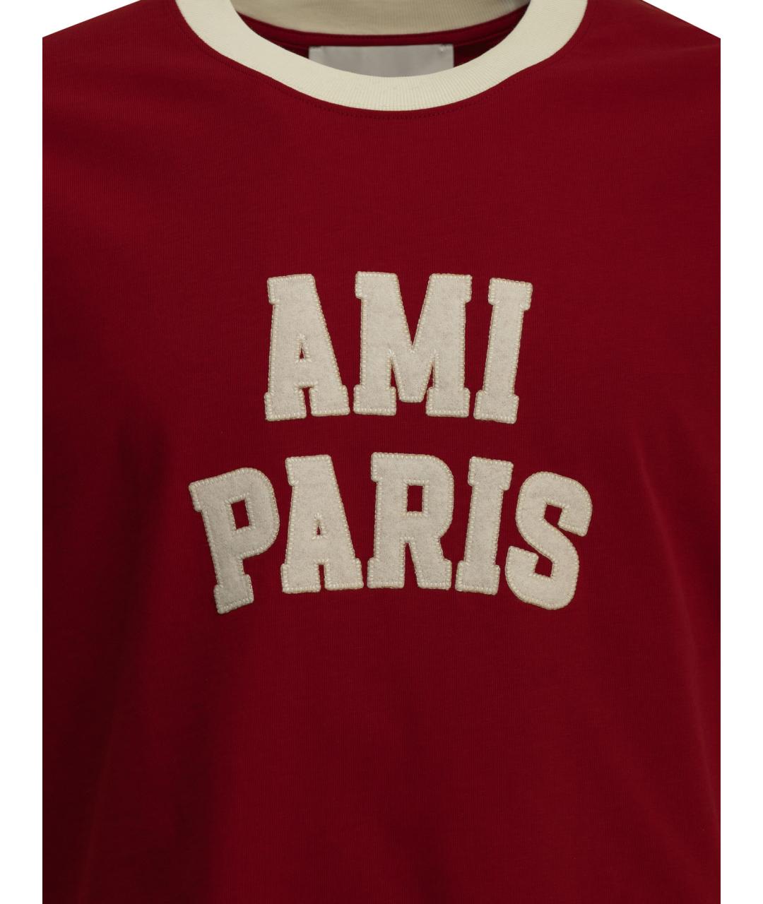 Ami Paris Красная хлопковая футболка, фото 3