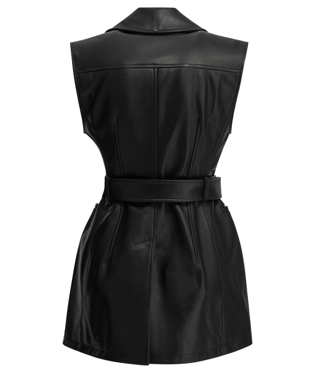 SPORTMAX Черный кожаный жилет, фото 2