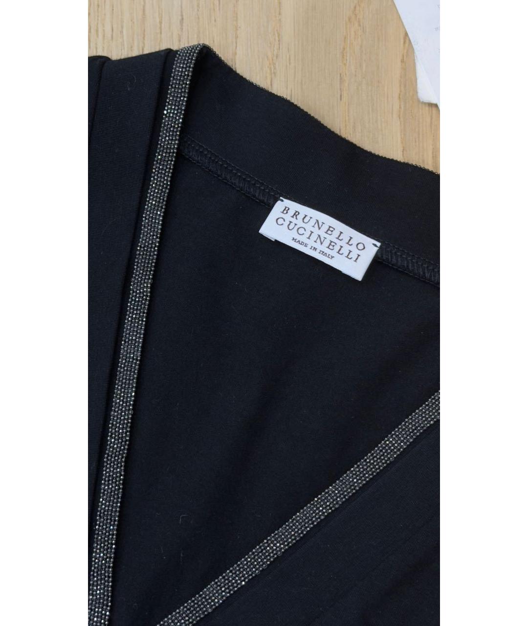 BRUNELLO CUCINELLI Черная хлопковая футболка, фото 4