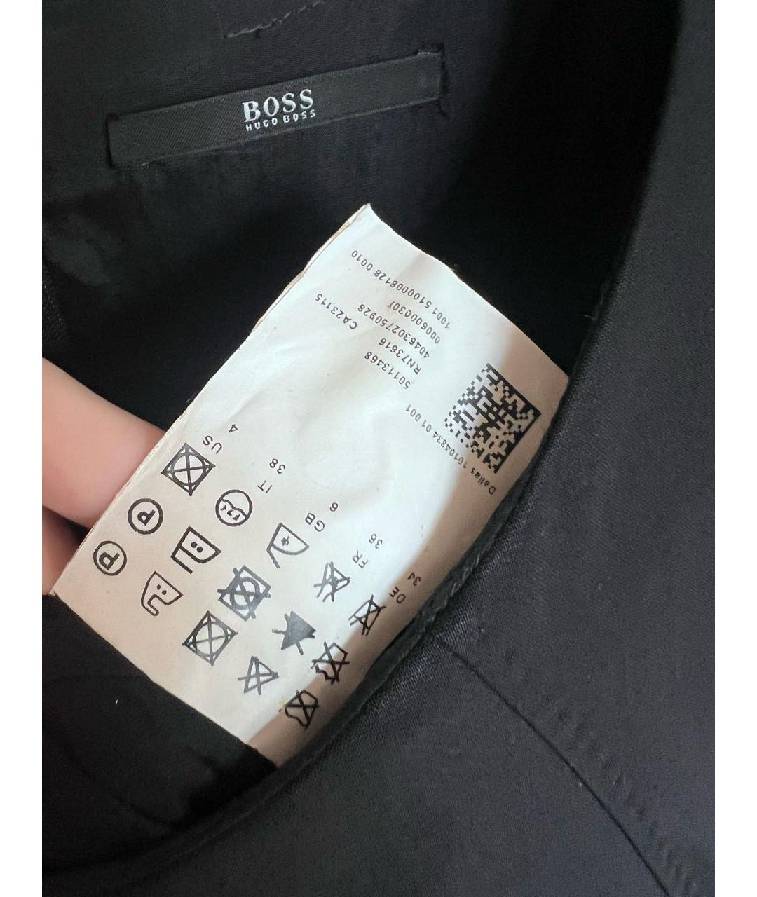 HUGO BOSS Черное шерстяное повседневное платье, фото 3