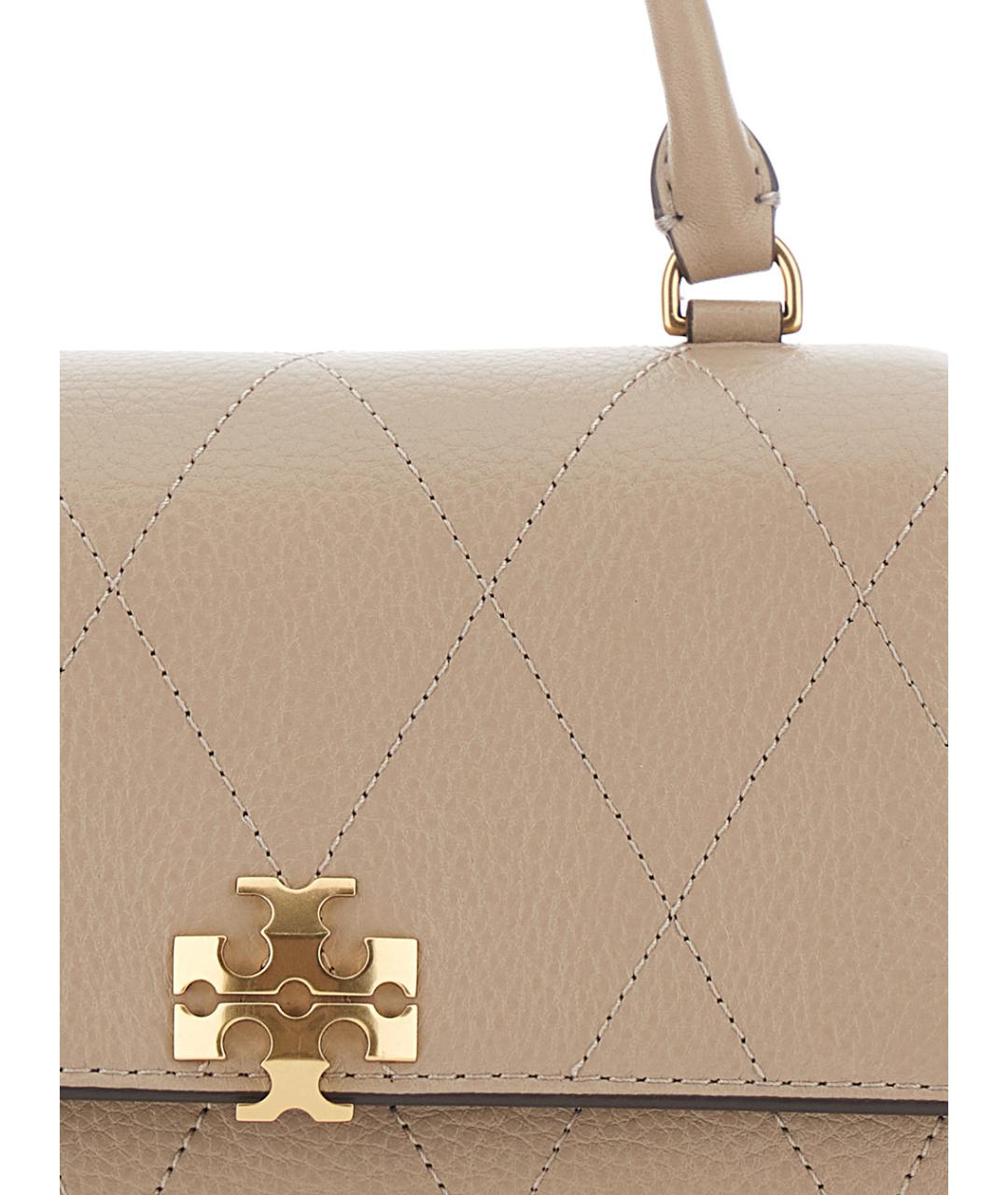 TORY BURCH Бежевая кожаная сумка через плечо, фото 3