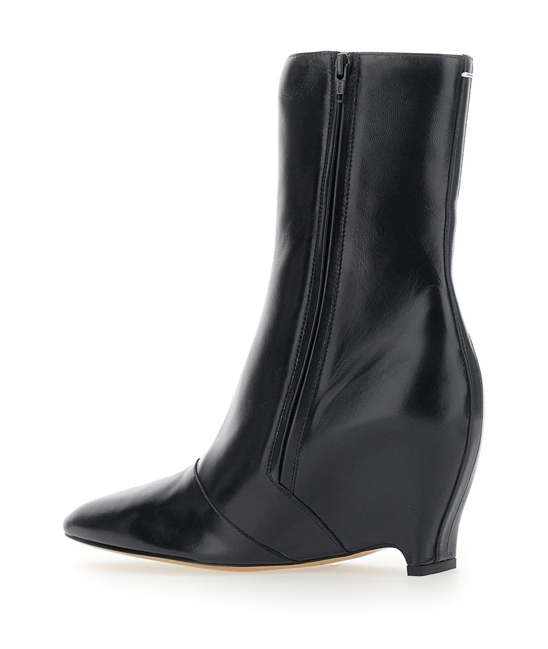 MAISON MARGIELA Черные кожаные ботильоны, фото 3