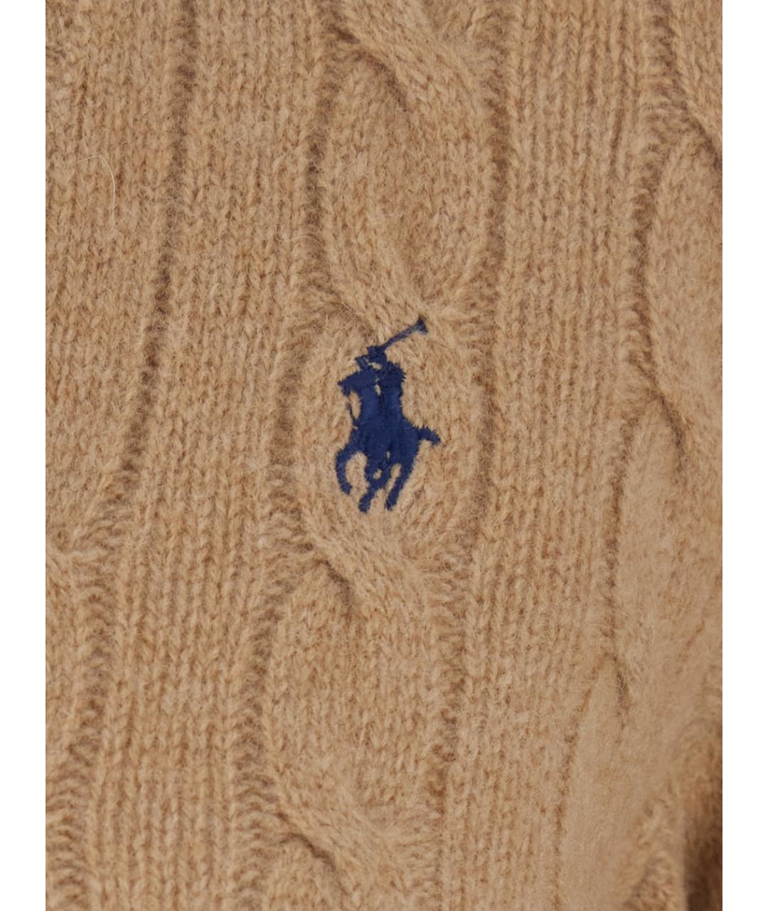 POLO RALPH LAUREN Бежевый шерстяной джемпер / свитер, фото 3