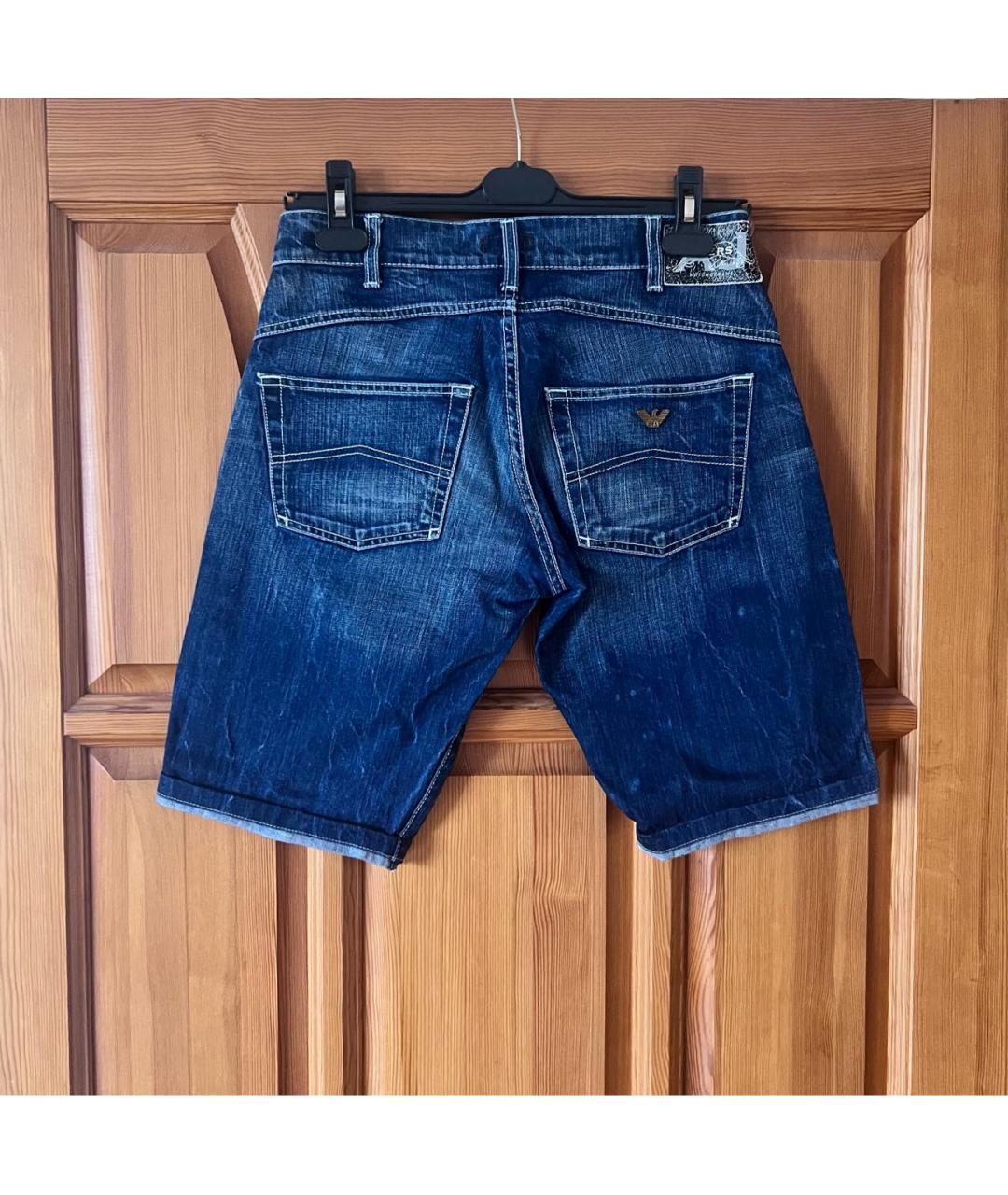 ARMANI JEANS Темно-синие хлопковые шорты, фото 2