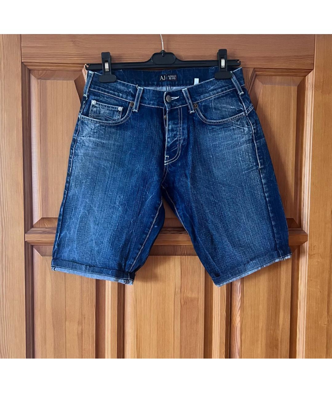 ARMANI JEANS Темно-синие хлопковые шорты, фото 4