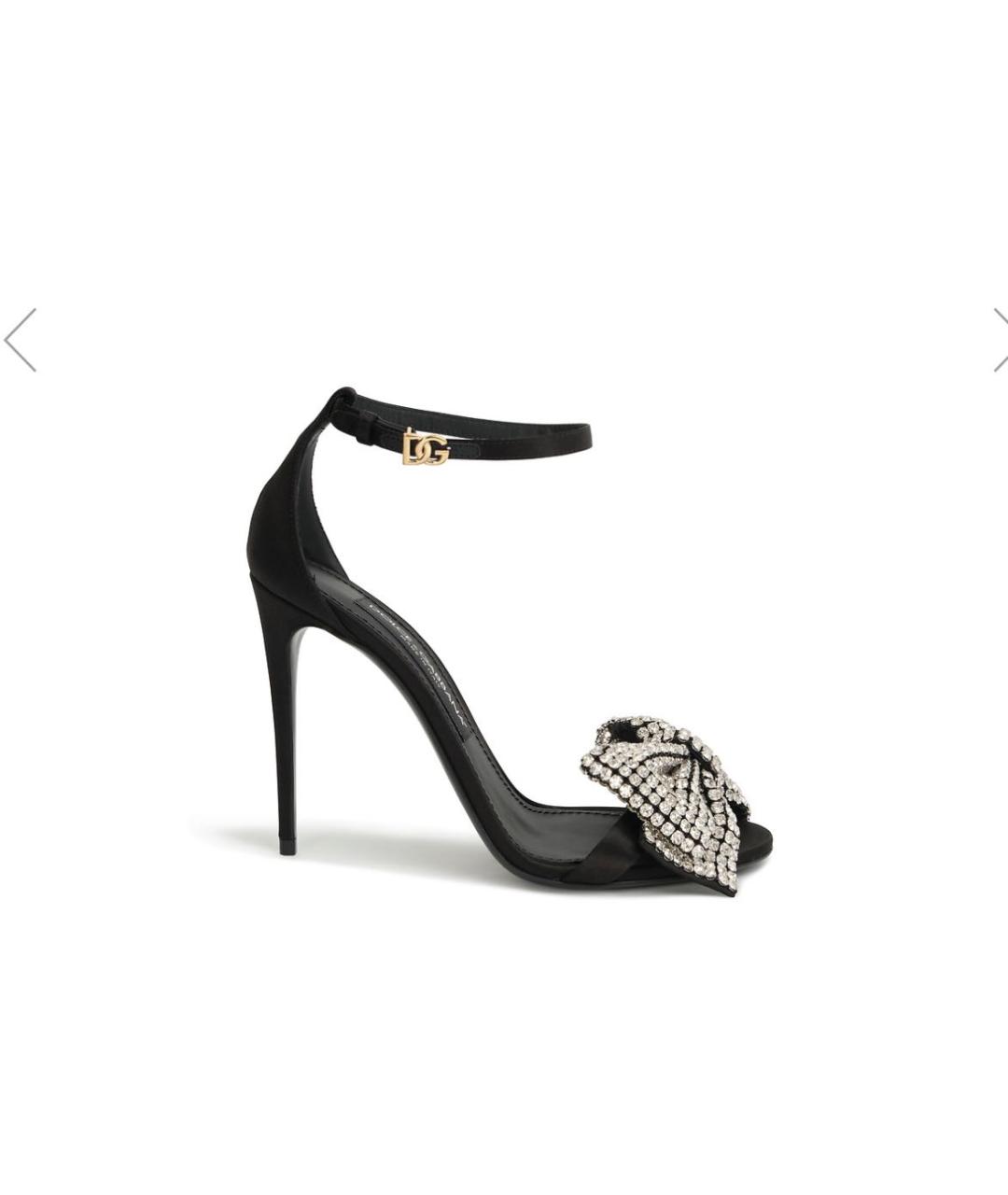 DOLCE&GABBANA Черные кожаные босоножки, фото 5