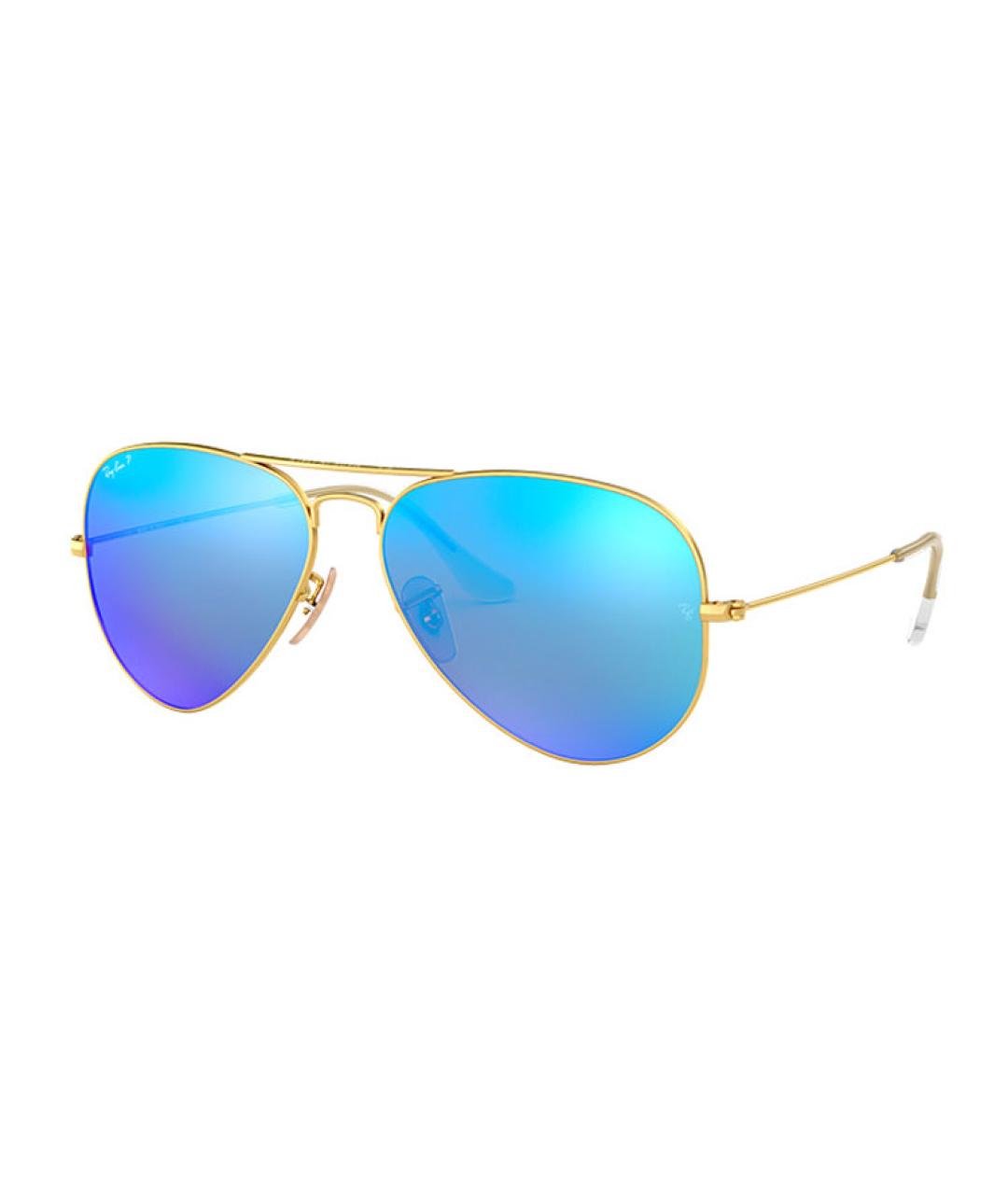 RAY BAN Золотые металлические солнцезащитные очки, фото 1