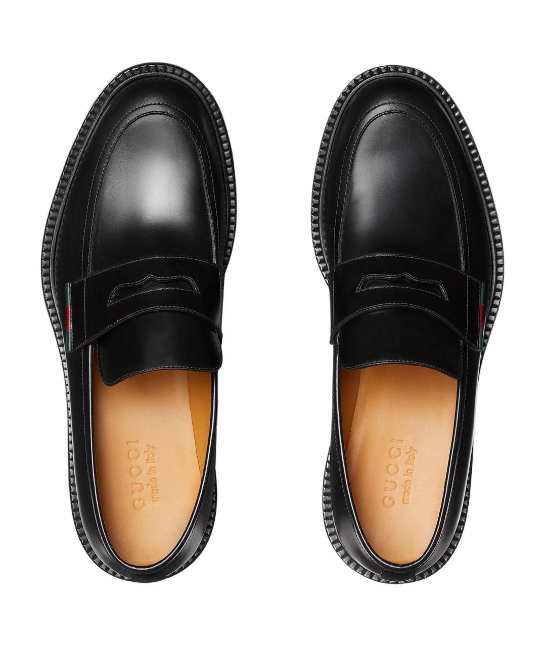 GUCCI Черные кожаные лоферы, фото 4