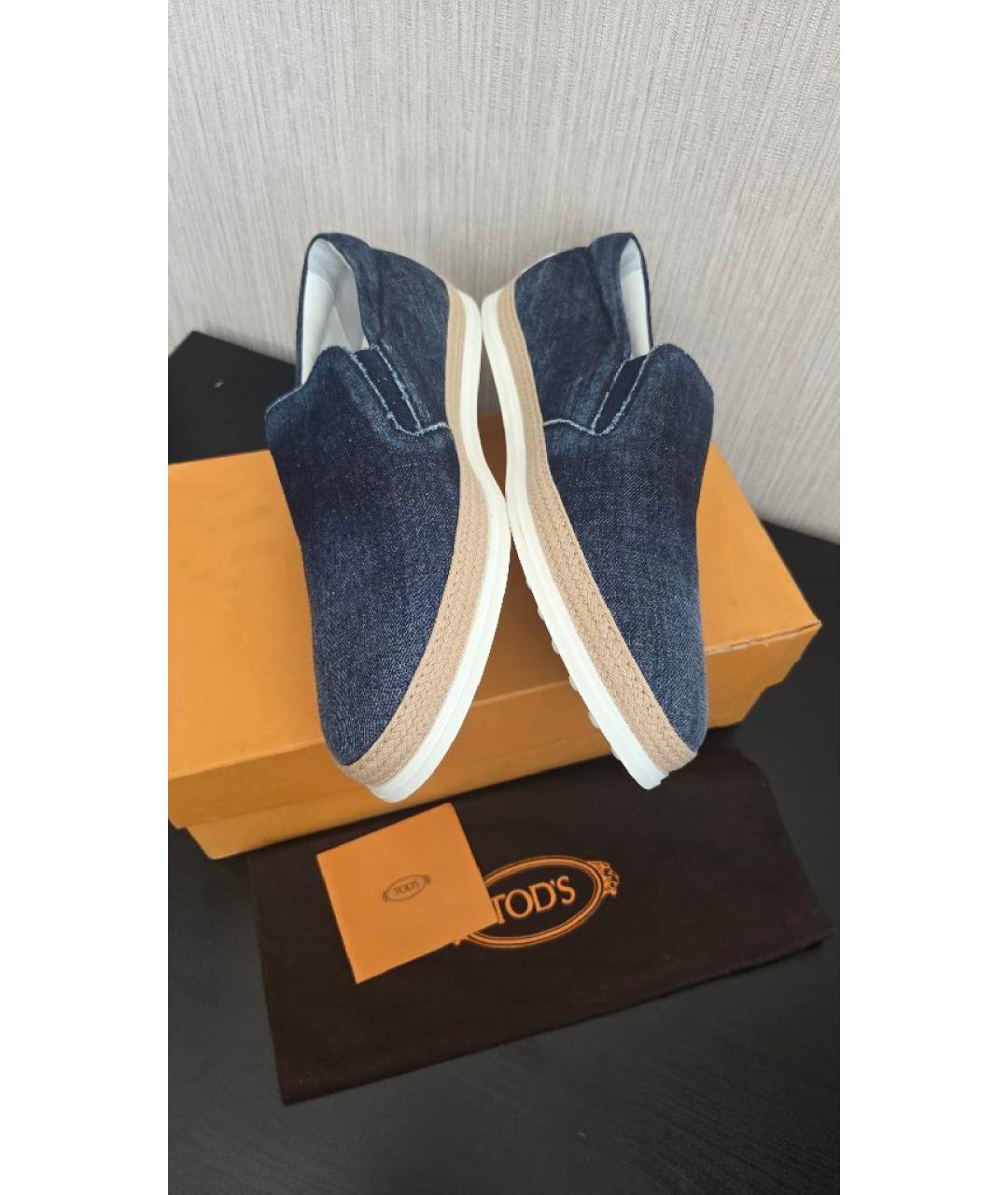 TOD'S Темно-синие текстильные эспадрильи, фото 6