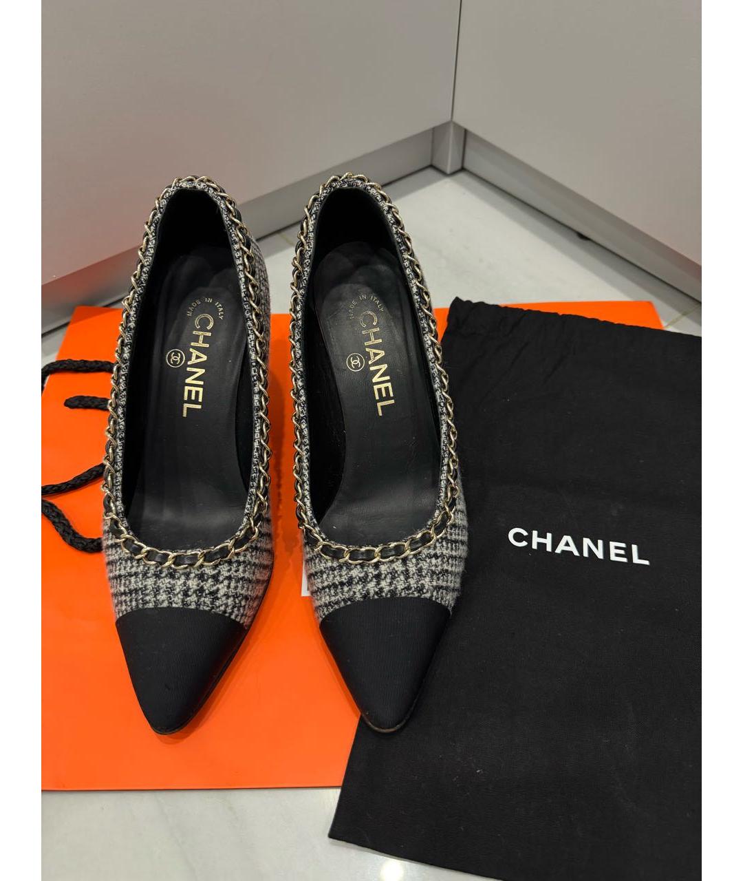 CHANEL Серые текстильные туфли, фото 8