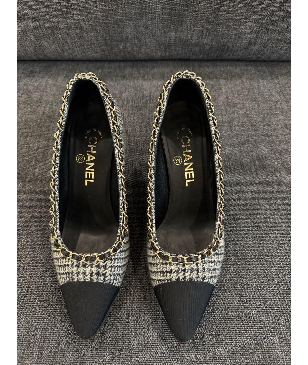 CHANEL Серые текстильные туфли, фото 3