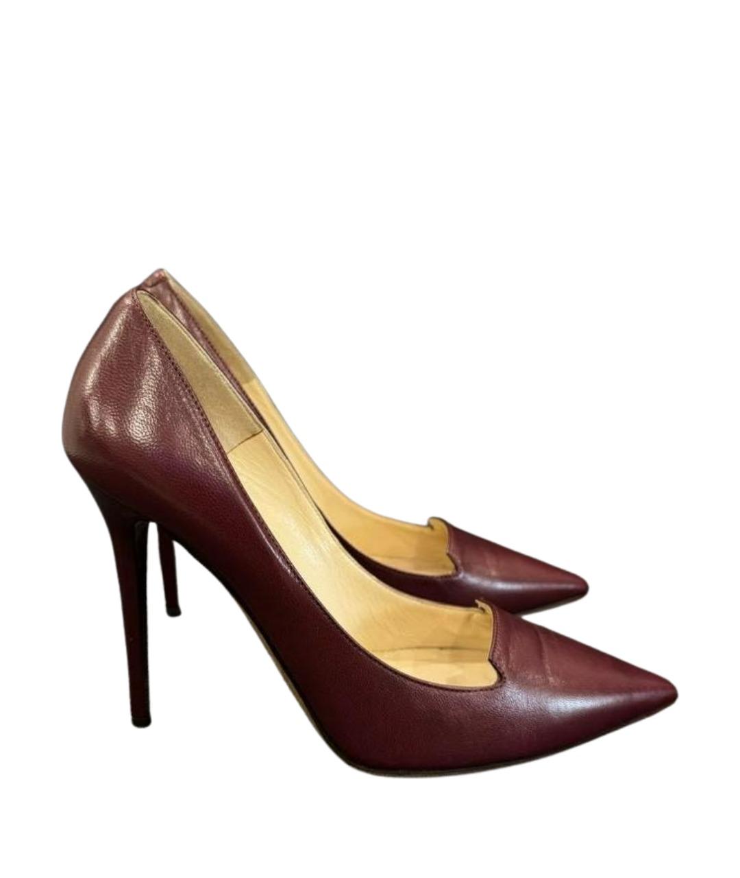 JIMMY CHOO Бордовые кожаные туфли, фото 1