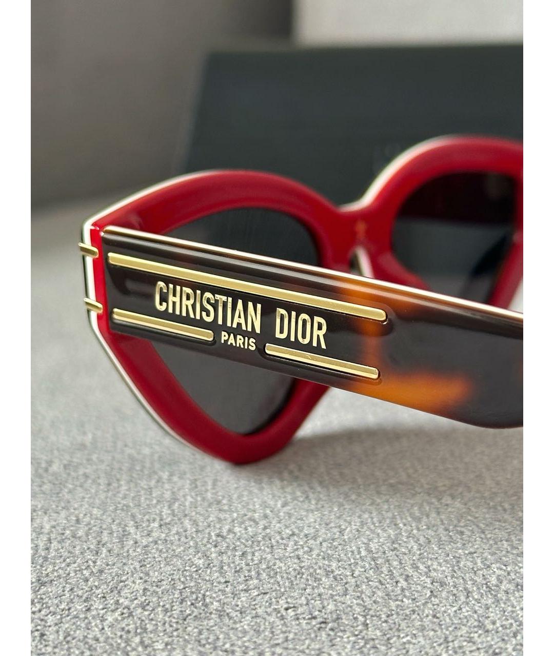 CHRISTIAN DIOR Коричневые пластиковые солнцезащитные очки, фото 6