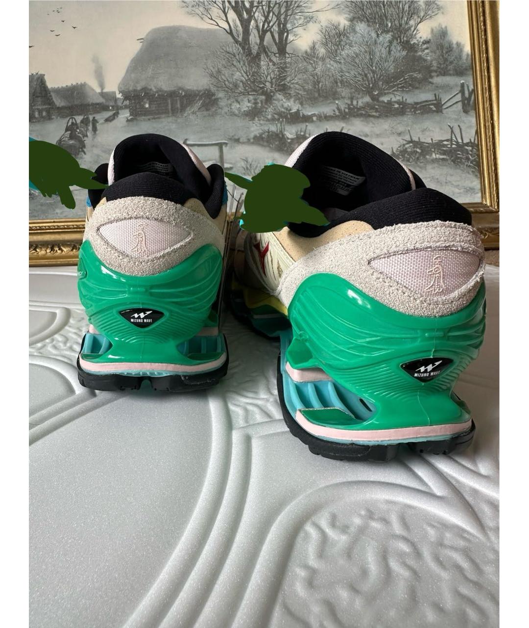 MIZUNO Бежевые замшевые низкие кроссовки / кеды, фото 4
