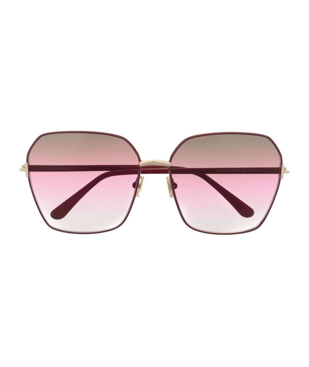 TOM FORD Красные металлические солнцезащитные очки, фото 2