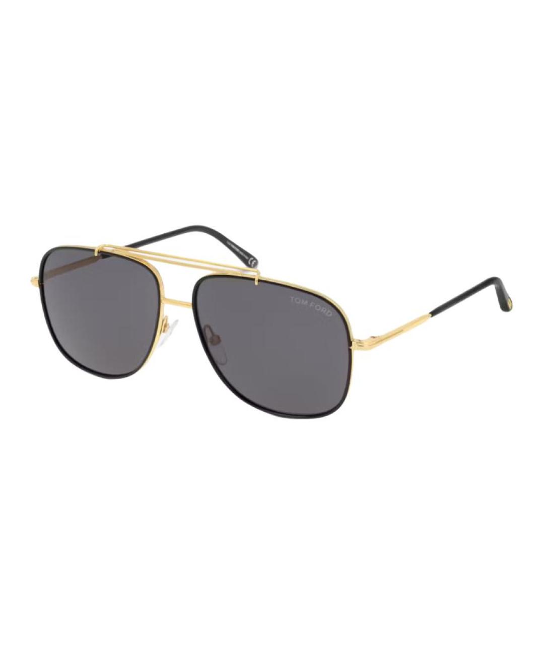 TOM FORD Золотые металлические солнцезащитные очки, фото 1