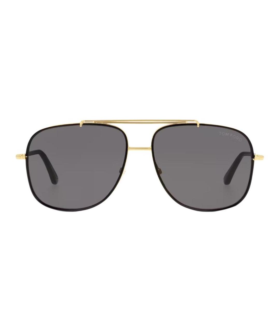 TOM FORD Золотые металлические солнцезащитные очки, фото 2
