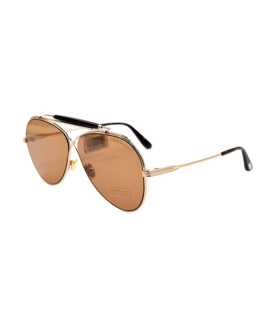 TOM FORD Золотые металлические солнцезащитные очки, фото 2