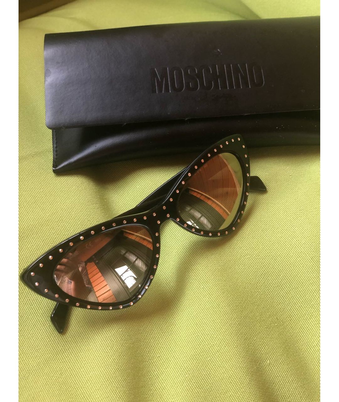 MOSCHINO Черные пластиковые солнцезащитные очки, фото 4