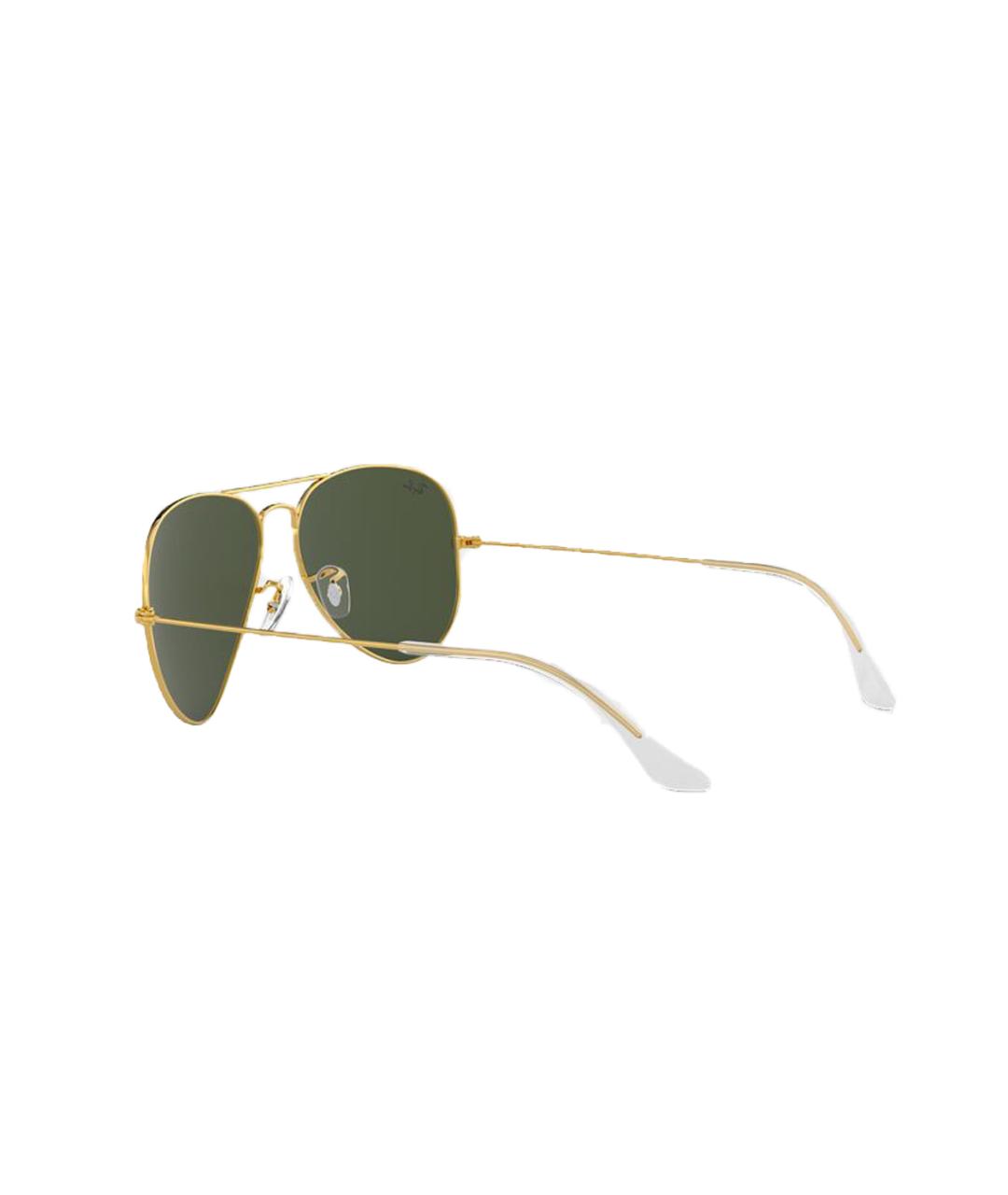 RAY BAN Золотые металлические солнцезащитные очки, фото 3