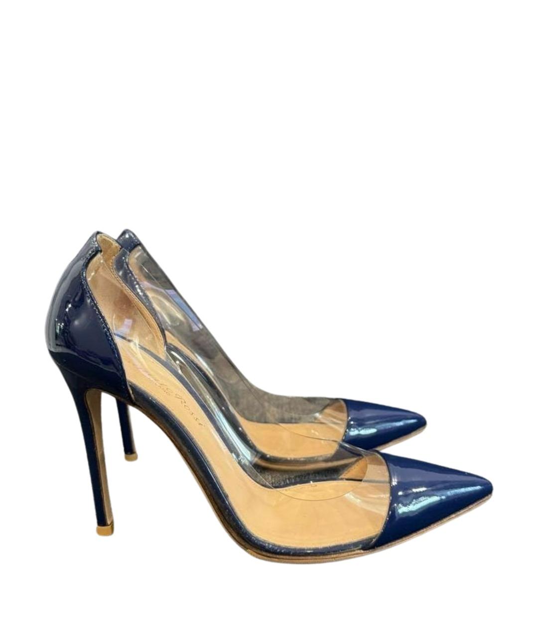 GIANVITO ROSSI Темно-синие туфли из лакированной кожи, фото 1