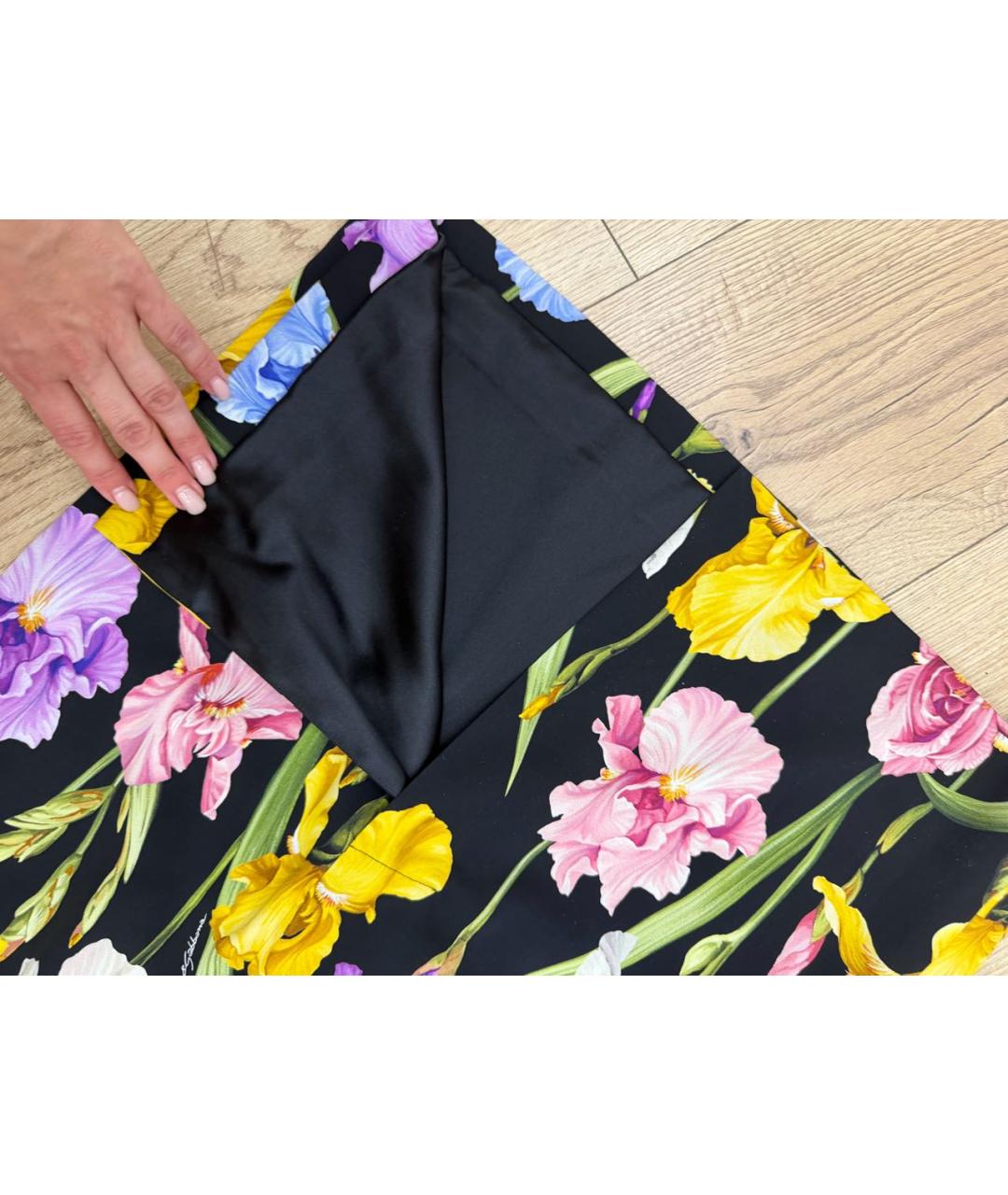 DOLCE&GABBANA Мульти шелковое повседневное платье, фото 4