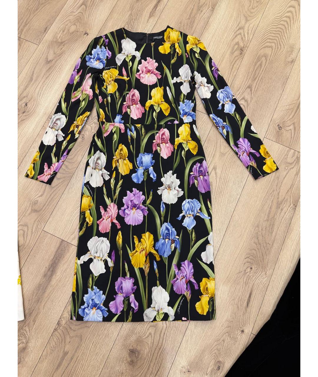 DOLCE&GABBANA Мульти шелковое повседневное платье, фото 8