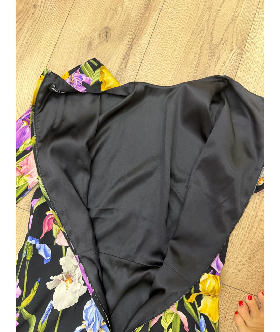 DOLCE&GABBANA Мульти шелковое повседневное платье, фото 5