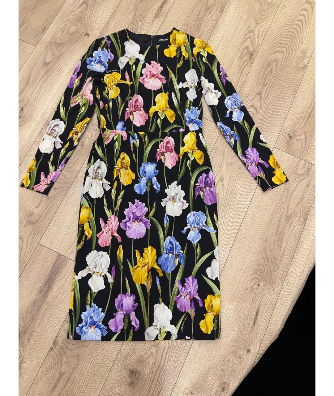 DOLCE&GABBANA Мульти шелковое повседневное платье, фото 9