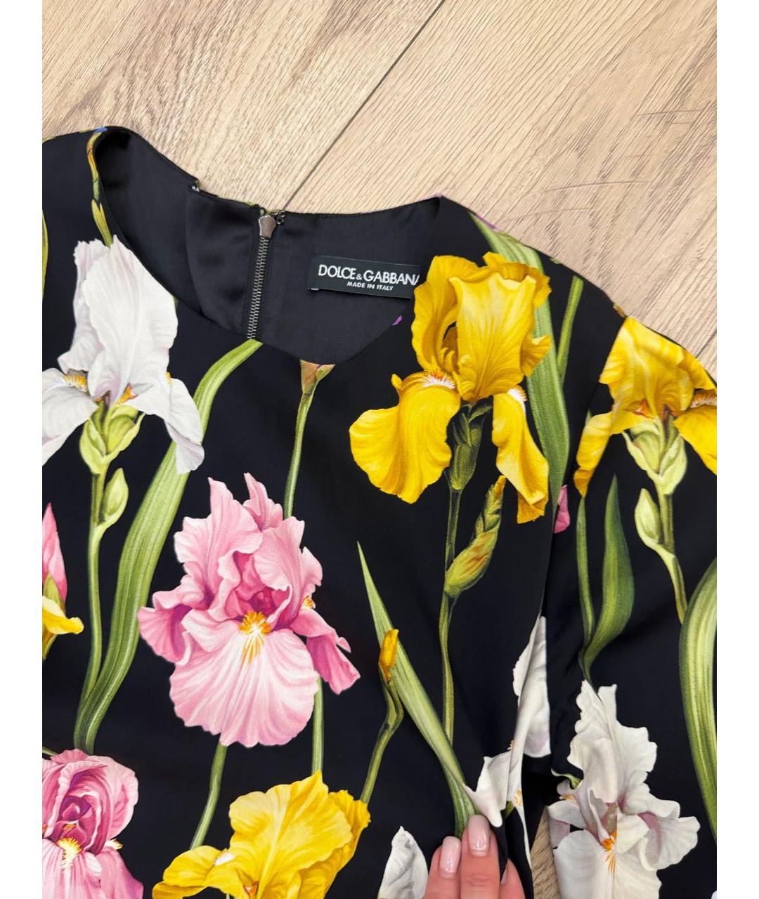 DOLCE&GABBANA Мульти шелковое повседневное платье, фото 3