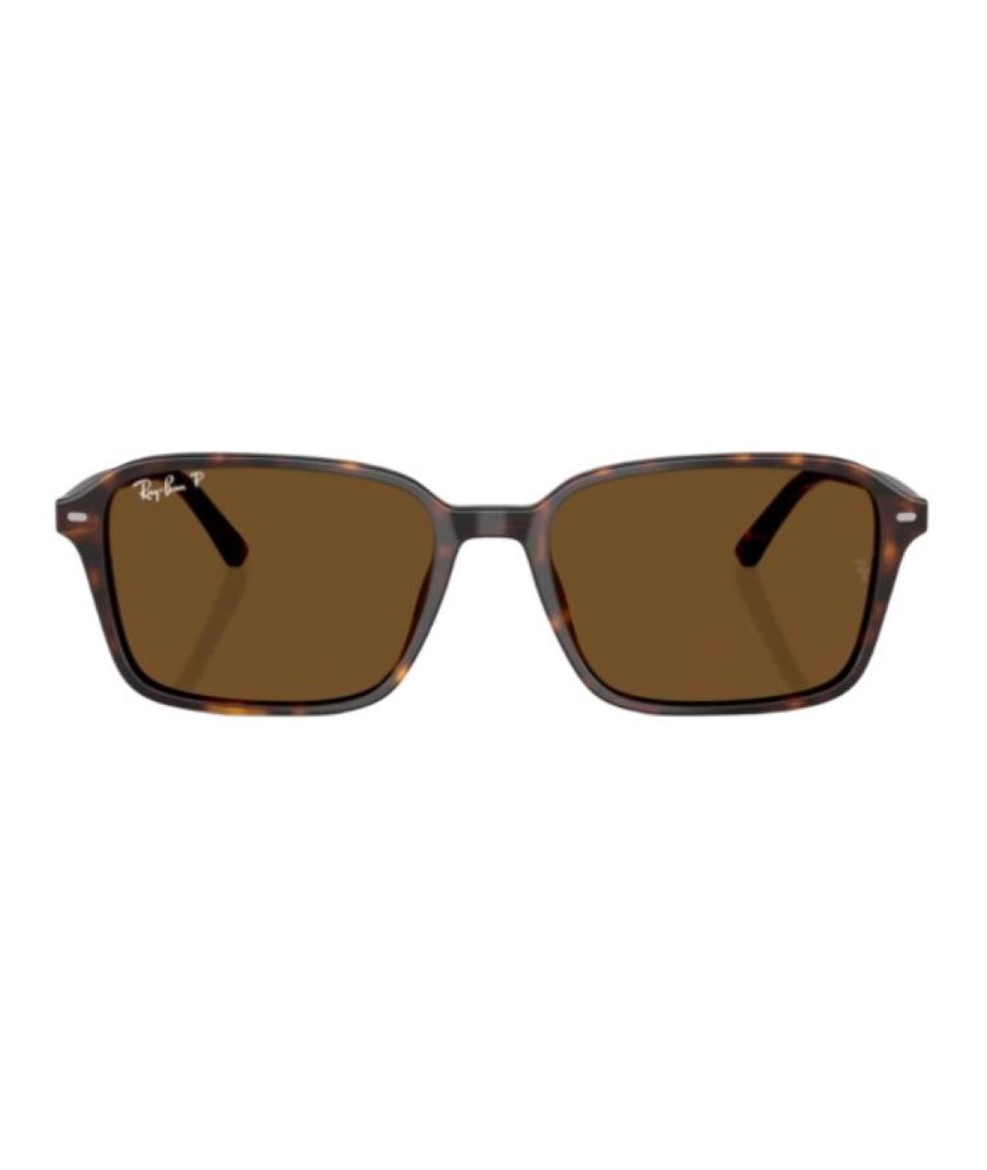 RAY BAN Коричневые пластиковые солнцезащитные очки, фото 2
