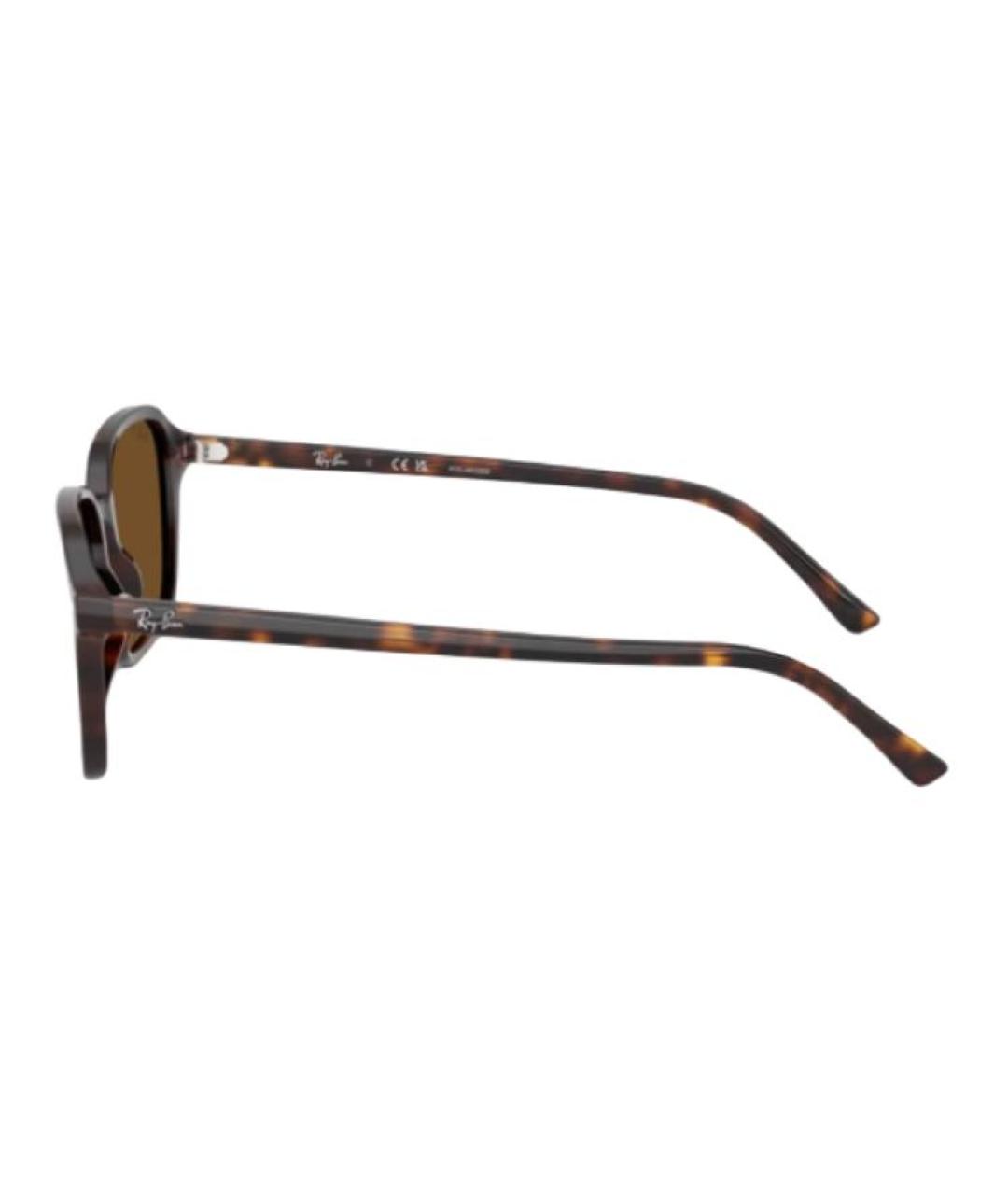 RAY BAN Коричневые пластиковые солнцезащитные очки, фото 3