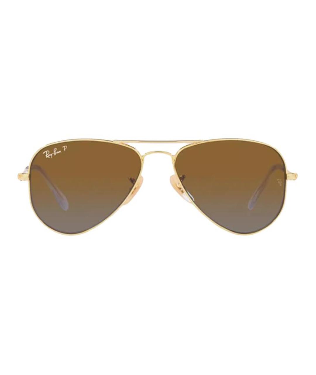 RAY BAN Золотые металлические солнцезащитные очки, фото 2