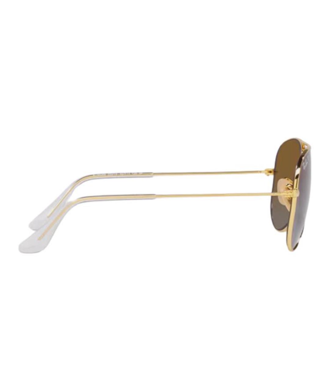 RAY BAN Золотые металлические солнцезащитные очки, фото 3