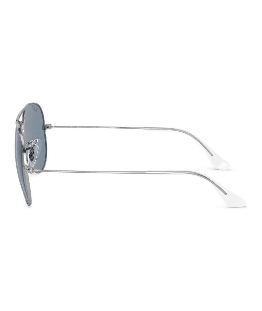 RAY BAN Серебряные металлические солнцезащитные очки, фото 3