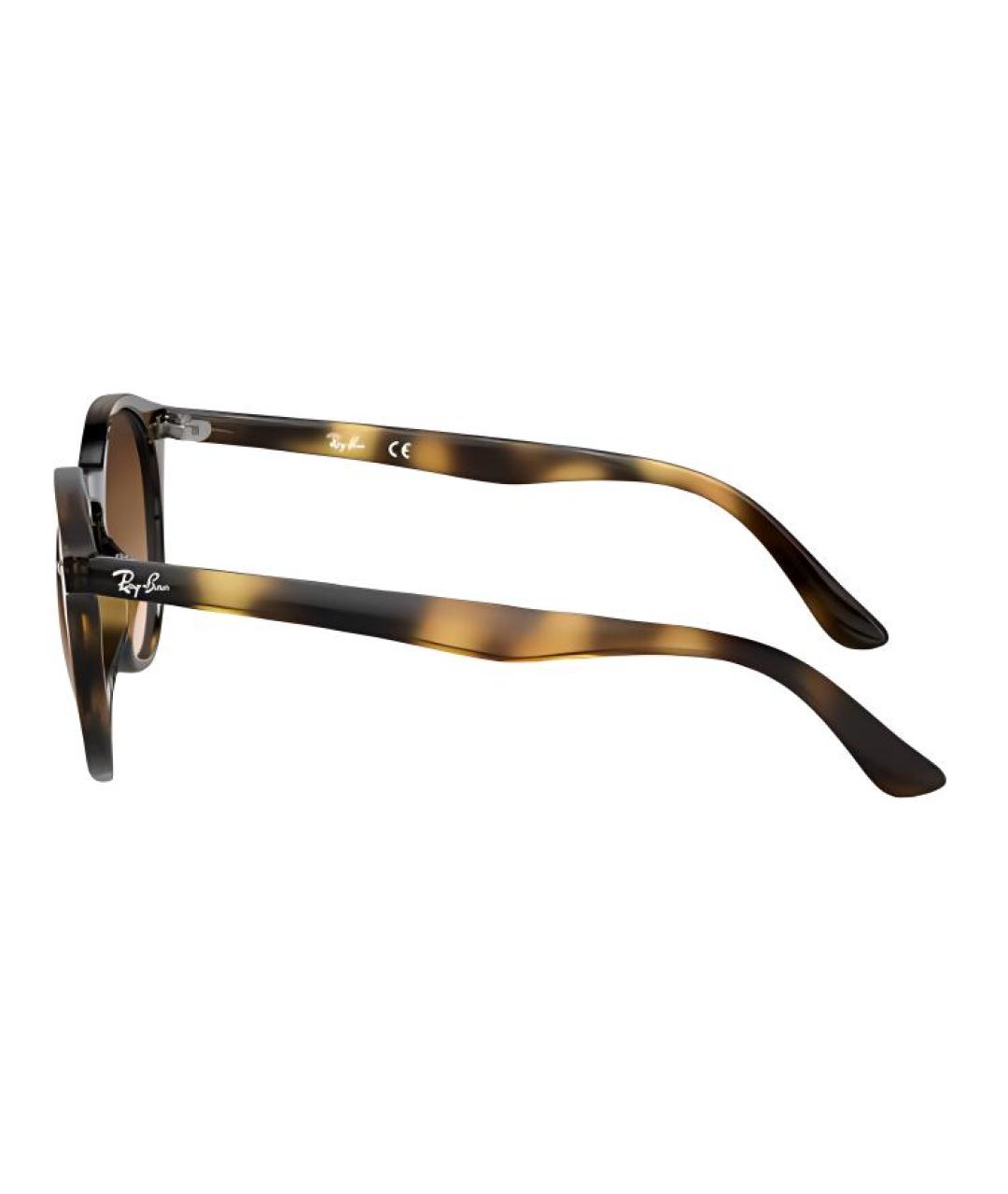 RAY BAN Коричневые пластиковые солнцезащитные очки, фото 3
