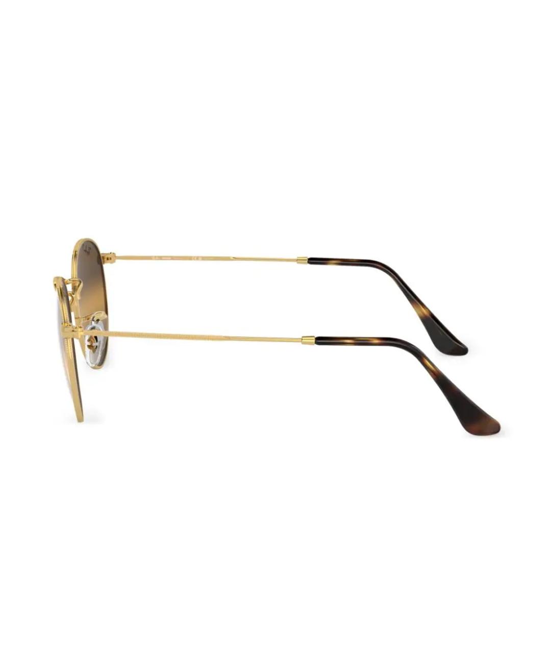 RAY BAN Золотые металлические солнцезащитные очки, фото 3