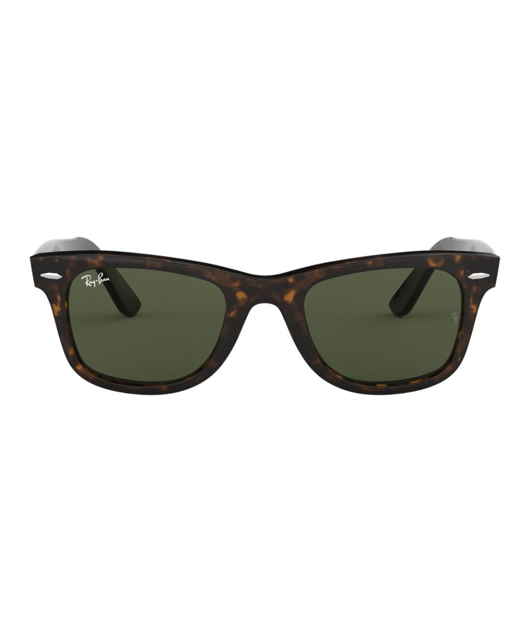 RAY BAN Коричневые пластиковые солнцезащитные очки, фото 2