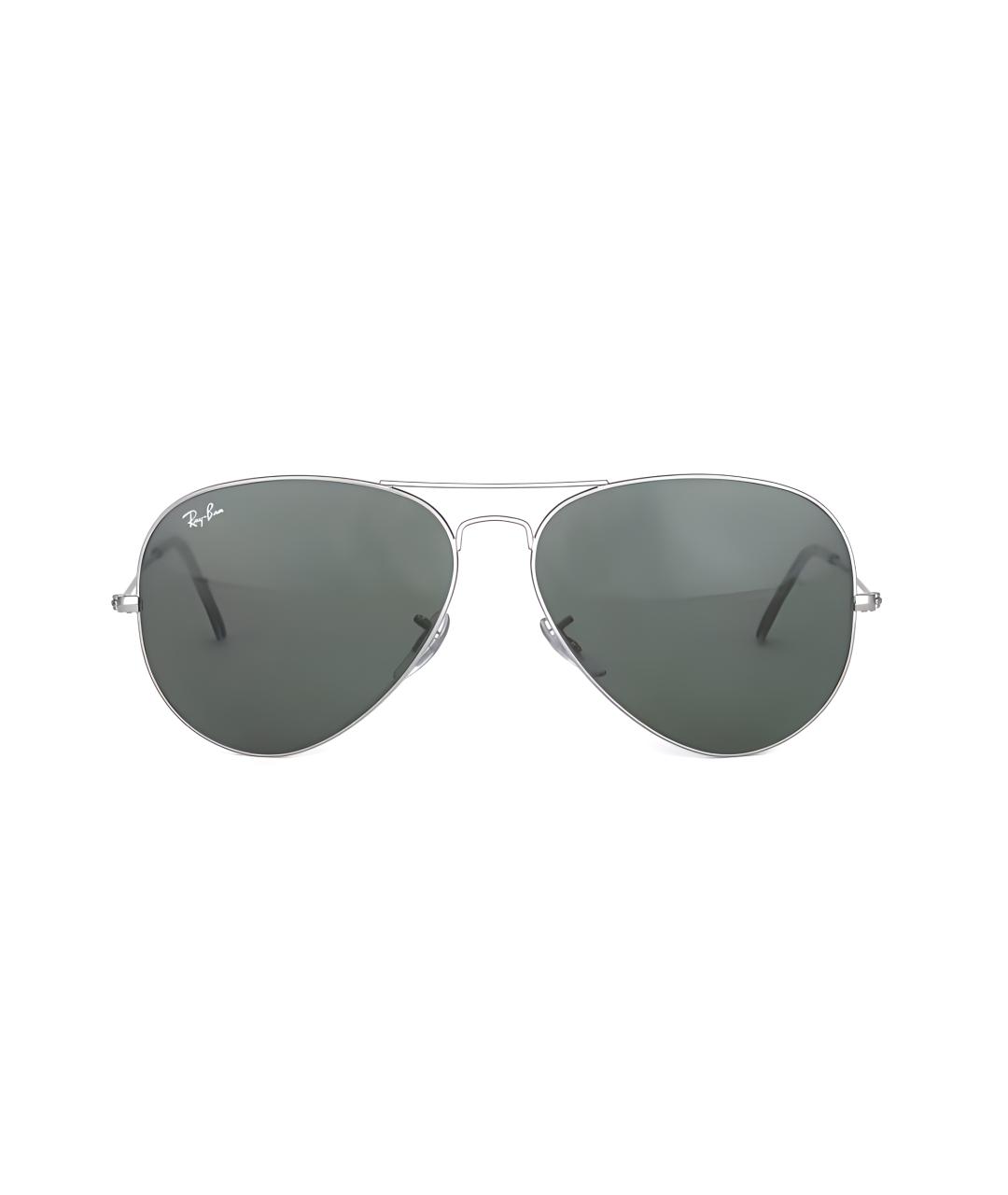 RAY BAN Серебряные металлические солнцезащитные очки, фото 3