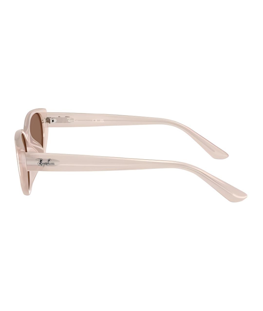 RAY BAN Бежевые пластиковые солнцезащитные очки, фото 3