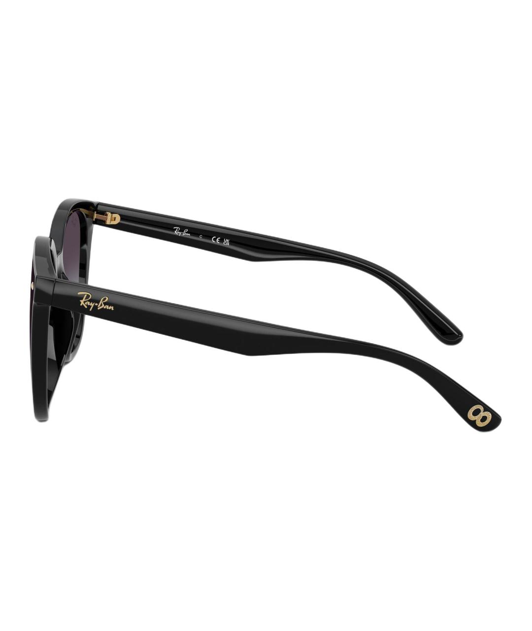 RAY BAN Черные пластиковые солнцезащитные очки, фото 3