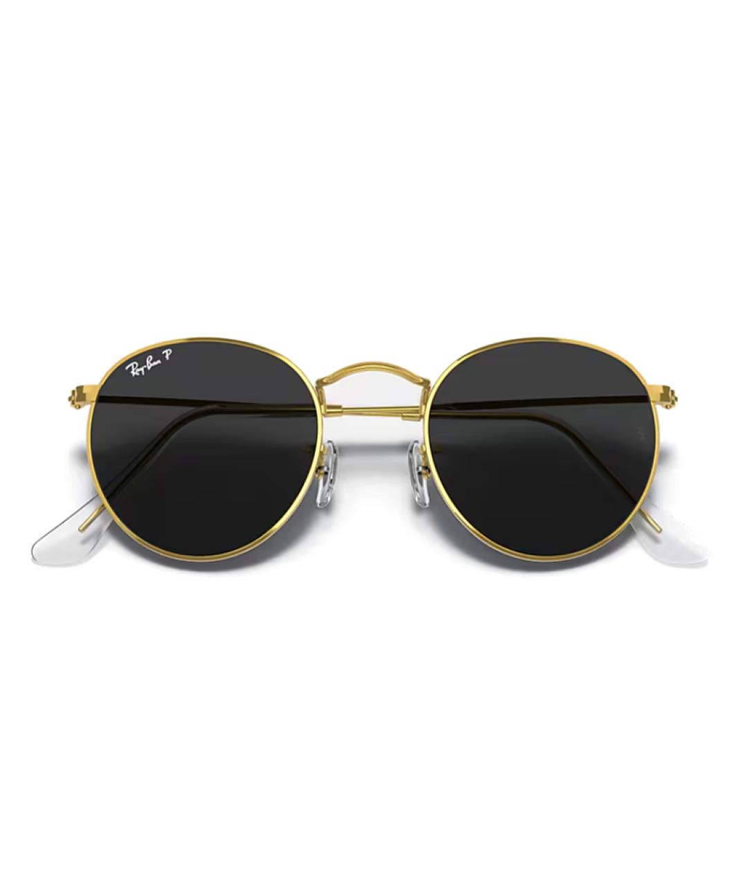 RAY BAN Золотые металлические солнцезащитные очки, фото 4