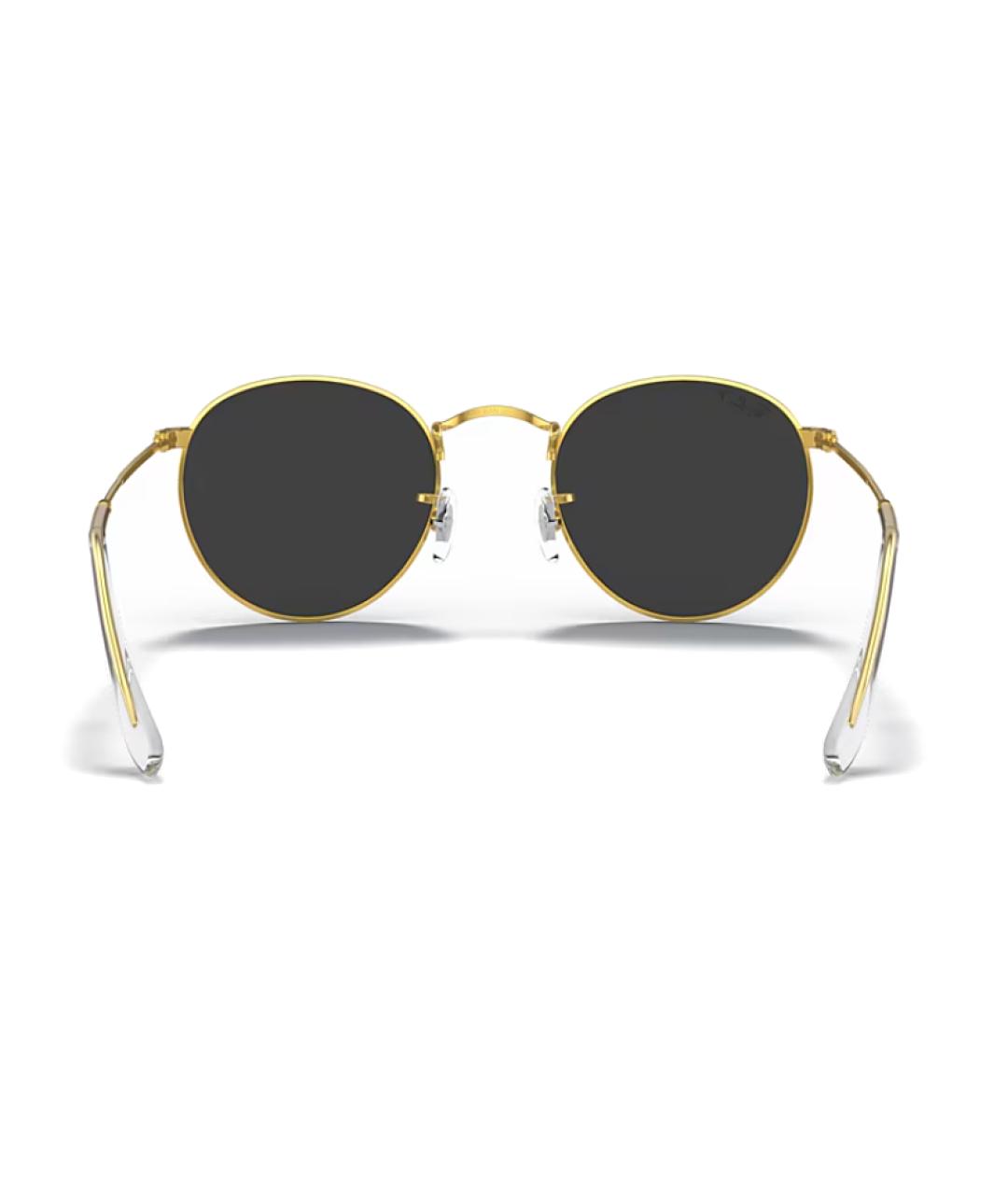 RAY BAN Золотые металлические солнцезащитные очки, фото 3