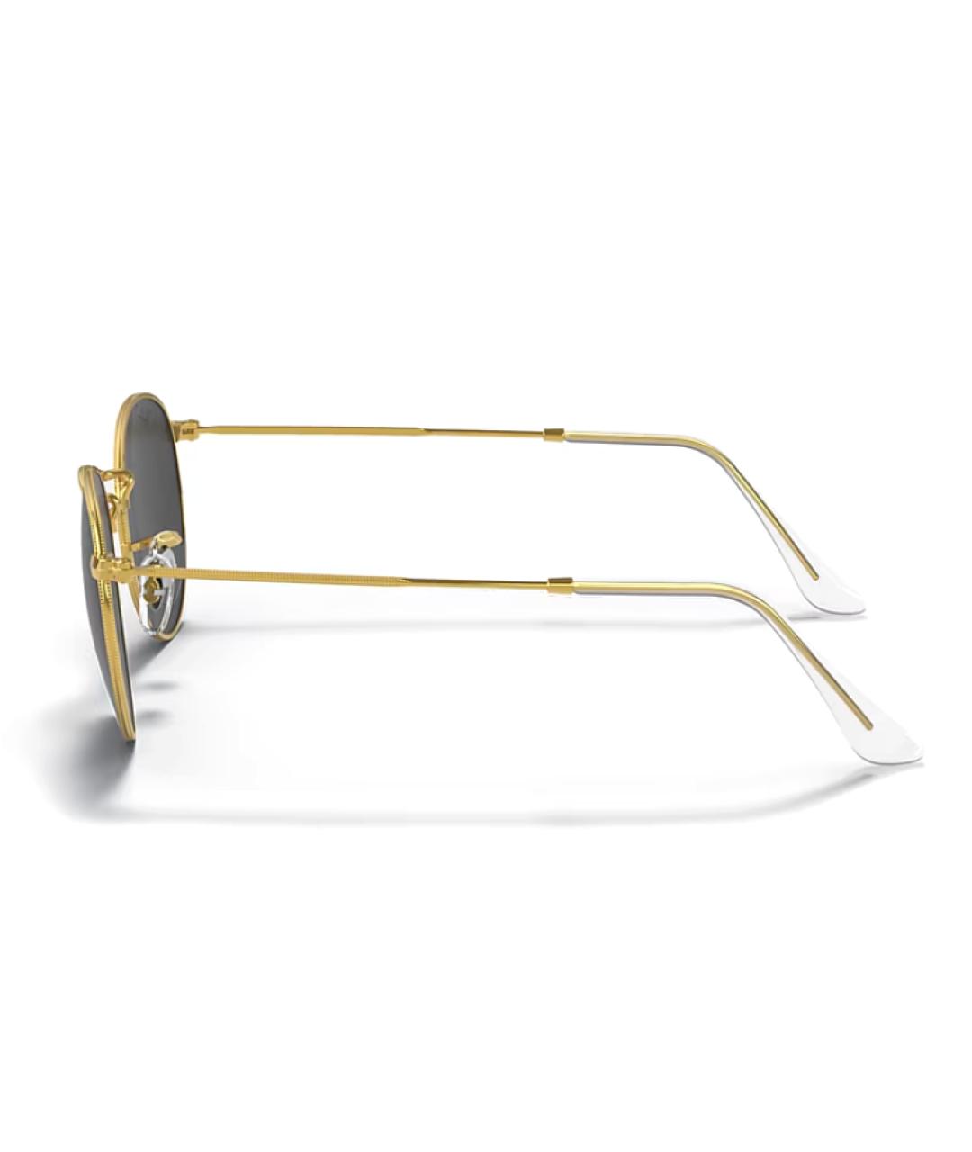 RAY BAN Золотые металлические солнцезащитные очки, фото 2