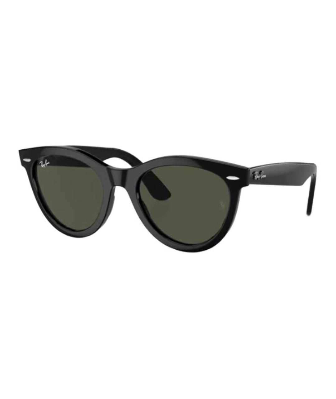 RAY BAN Черные пластиковые солнцезащитные очки, фото 1